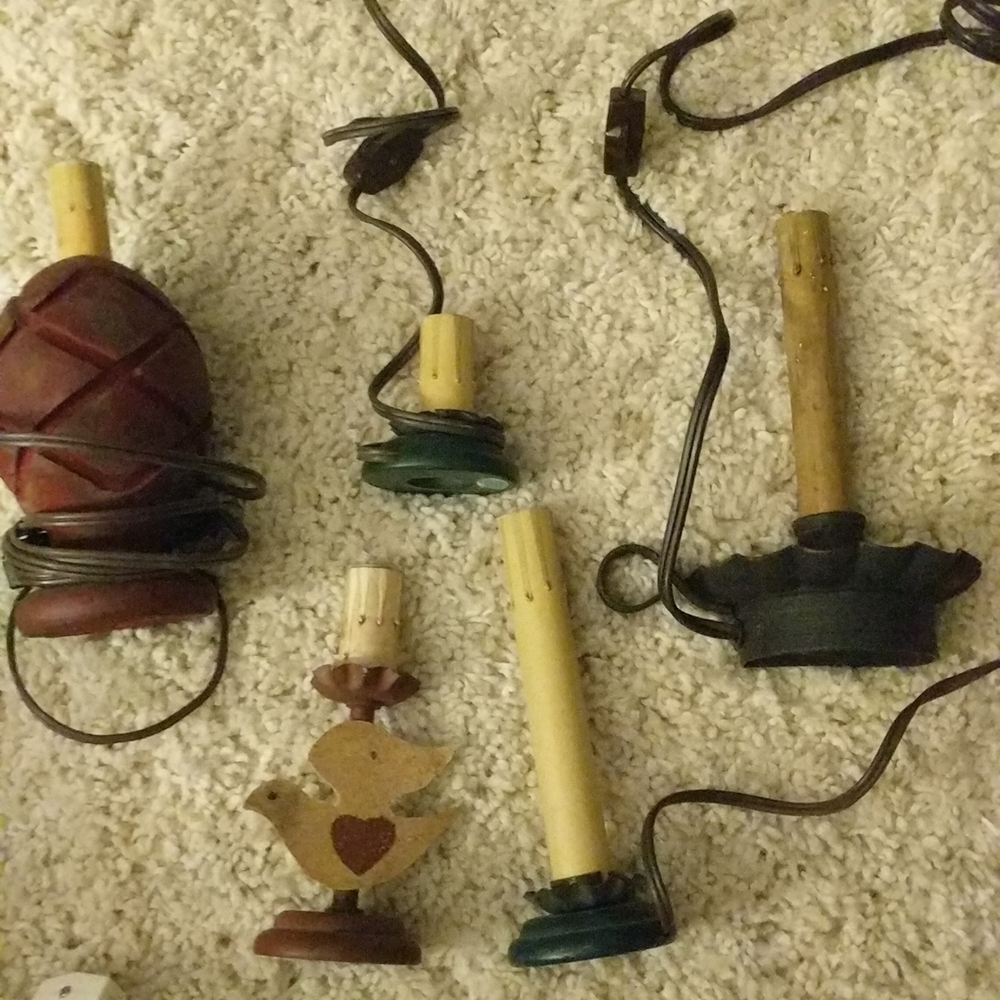Primitive style candle holders (5)